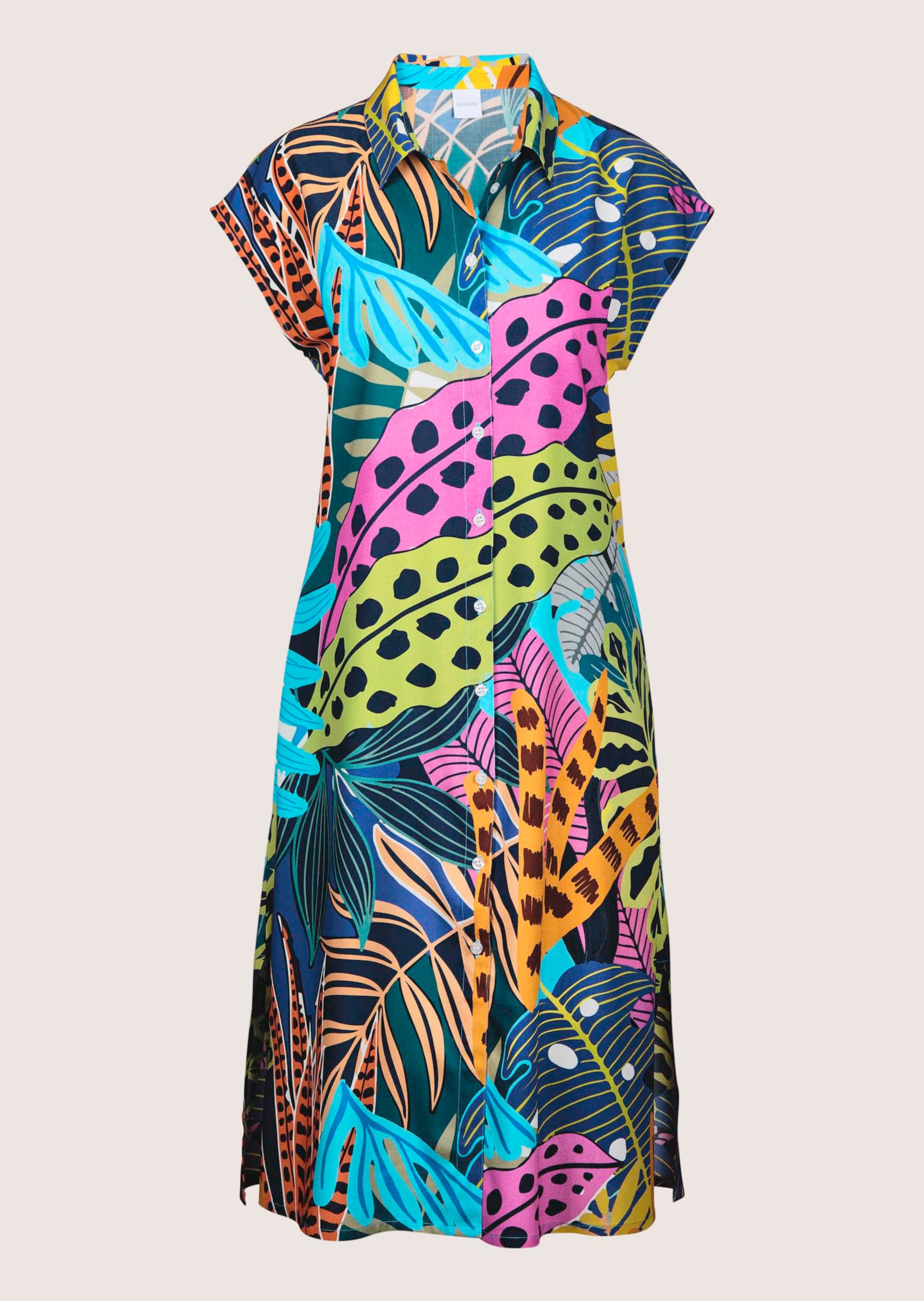 Jurk in marine magenta meerkleurig MADELEINE Mode