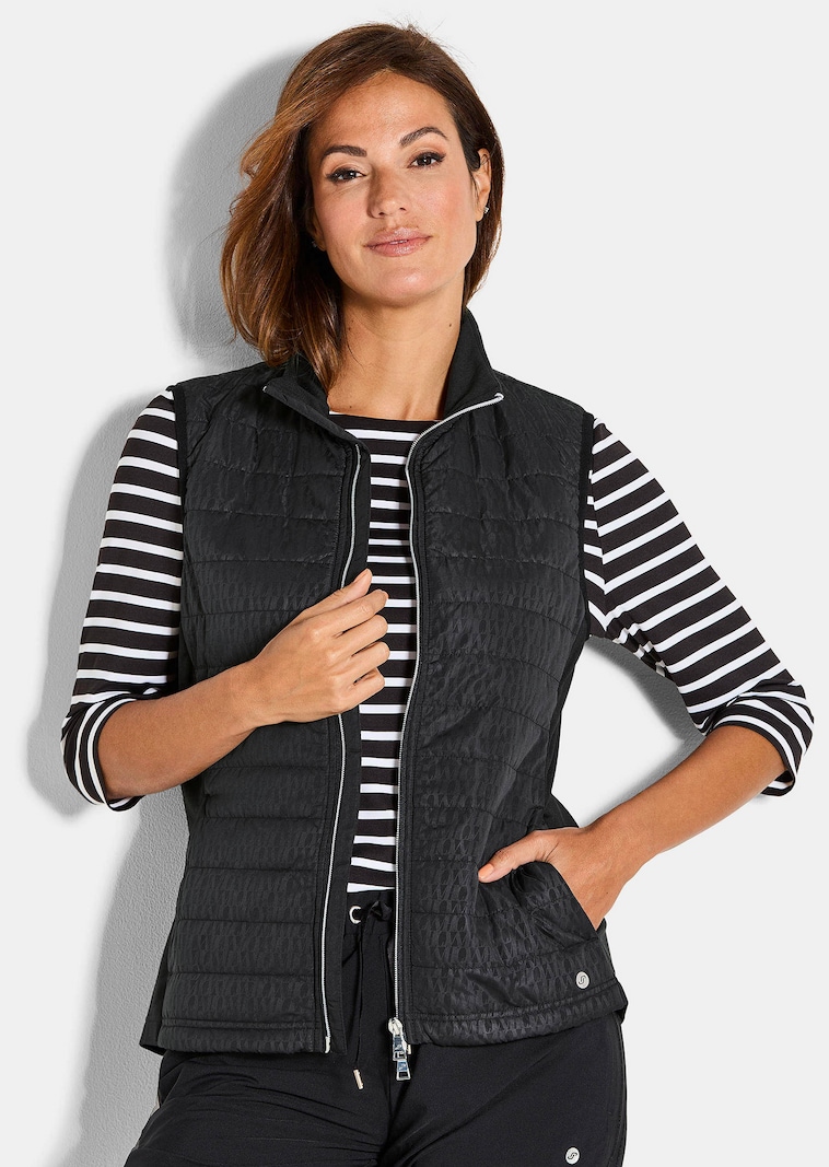 Steppweste mit Jersey-Einsätzen