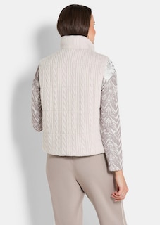 Omkeerbaar vest met tricot en gewatteerde kant thumbnail 2