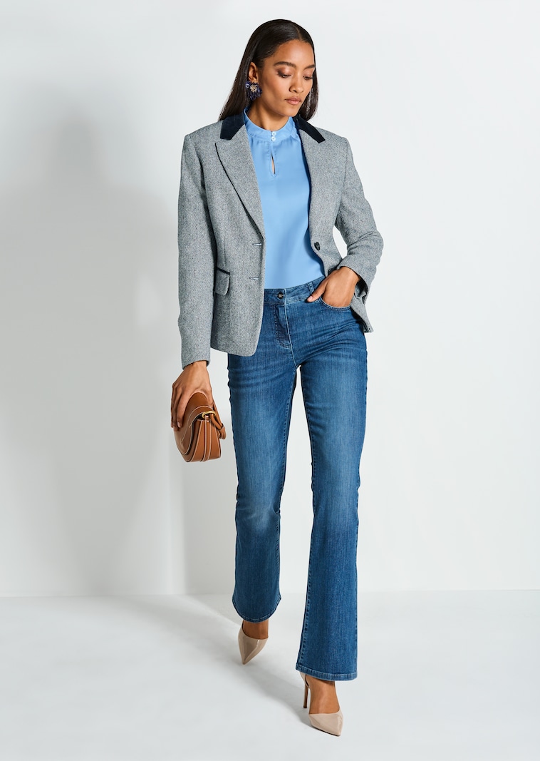 Blazer mit Samt-Akzenten