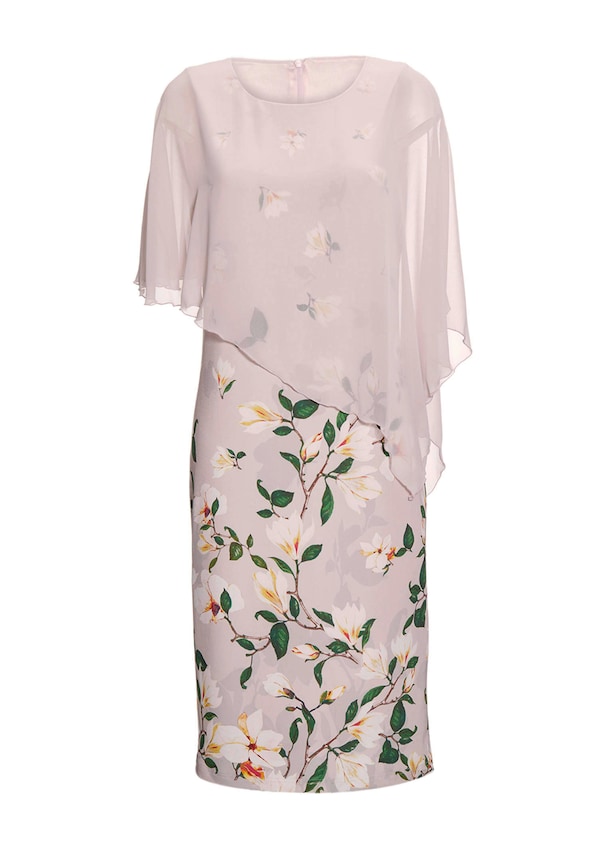 Kukkaprinttikuvioitu mekko, jossa sifonkinen yläosa 5