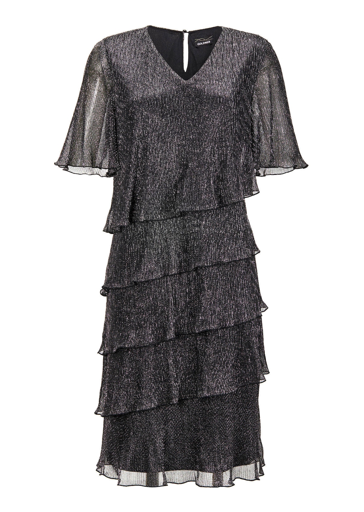 Jurk van glanzend plissé