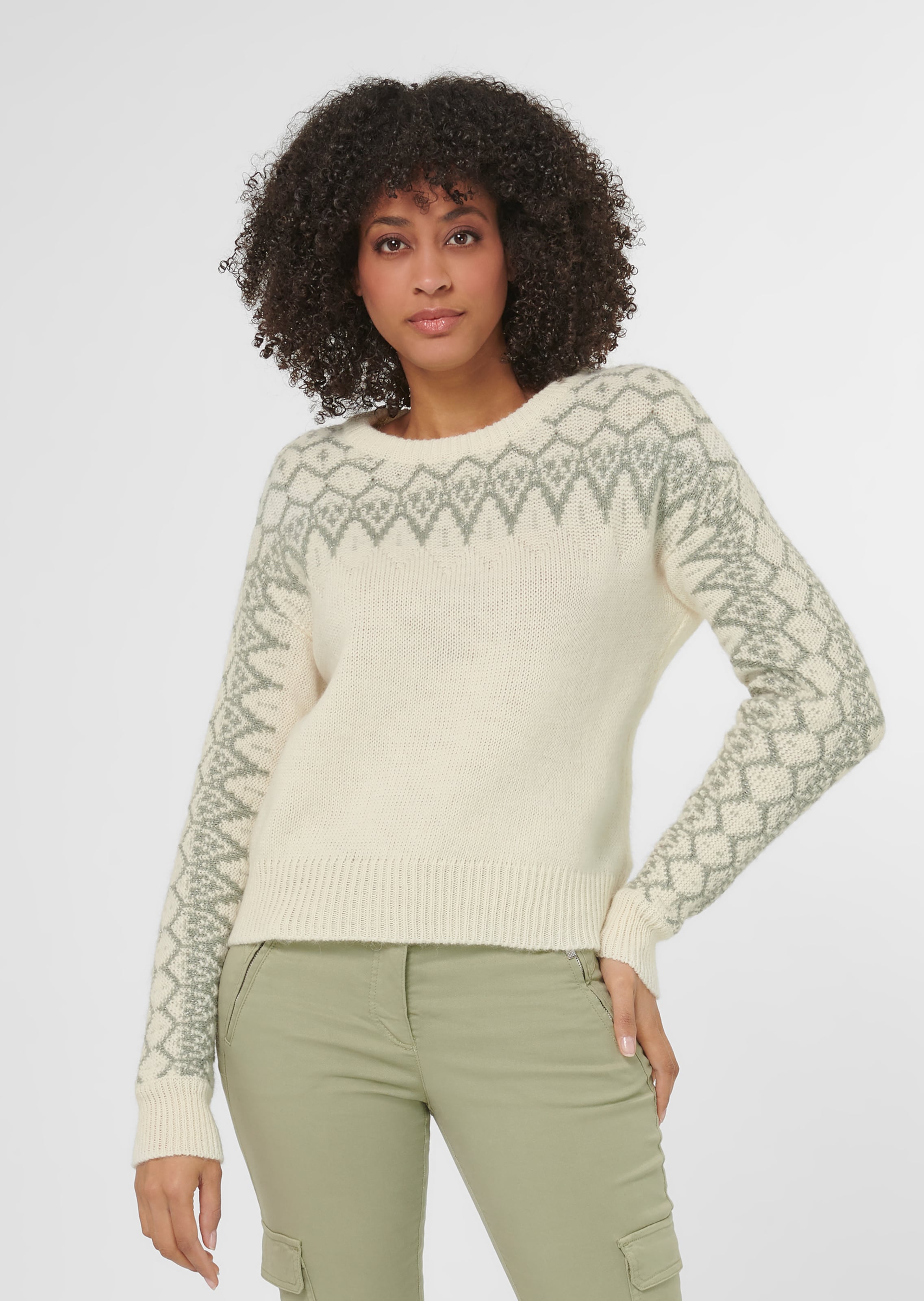 Pull encolure ronde style norvégien