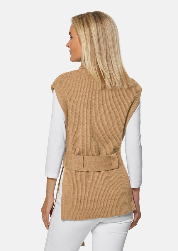 Knitted jumper with turtleneck and tie ribbon 2