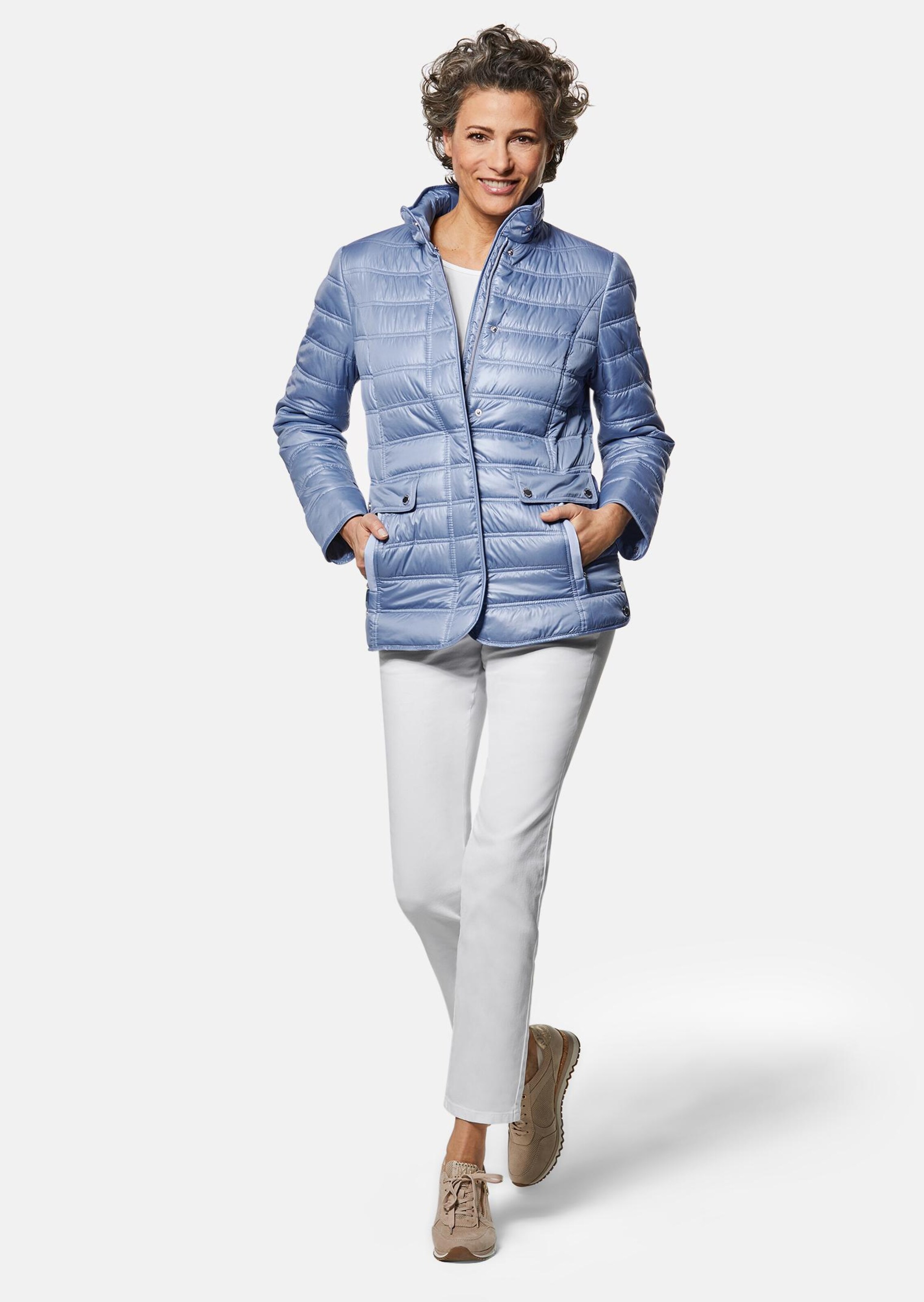 Veste matelassée légère aux nombreux détails - bleu clair - Gr. 40 de Goldner Fashion
