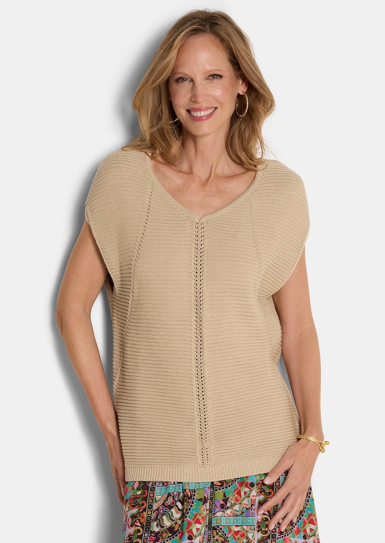 Débardeur en tricot à la brillance raffiné