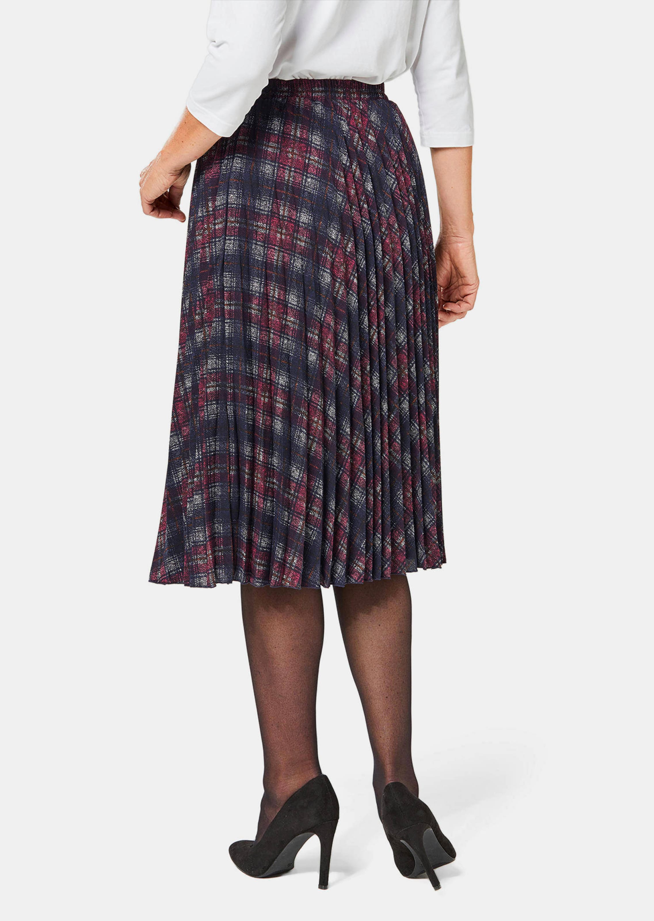 Jupe plissée - marine / rouge foncé / à carreaux - Gr. 40 de Goldner Fashion