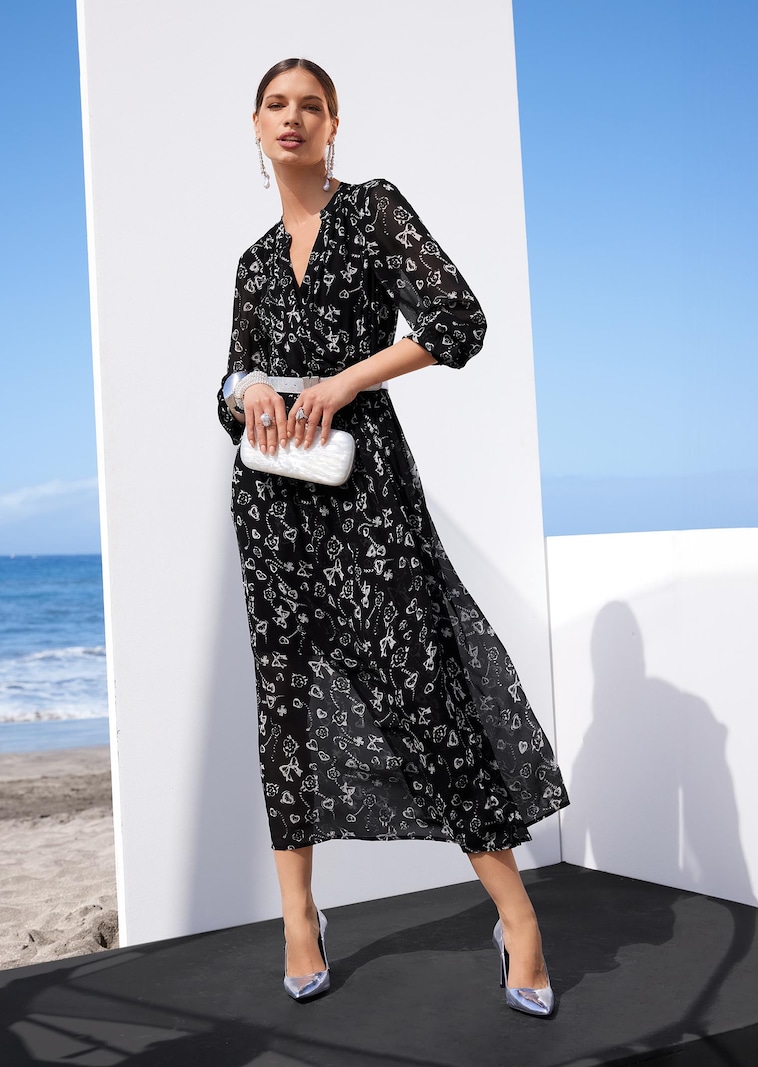 Robe longue à effet cache-cœur