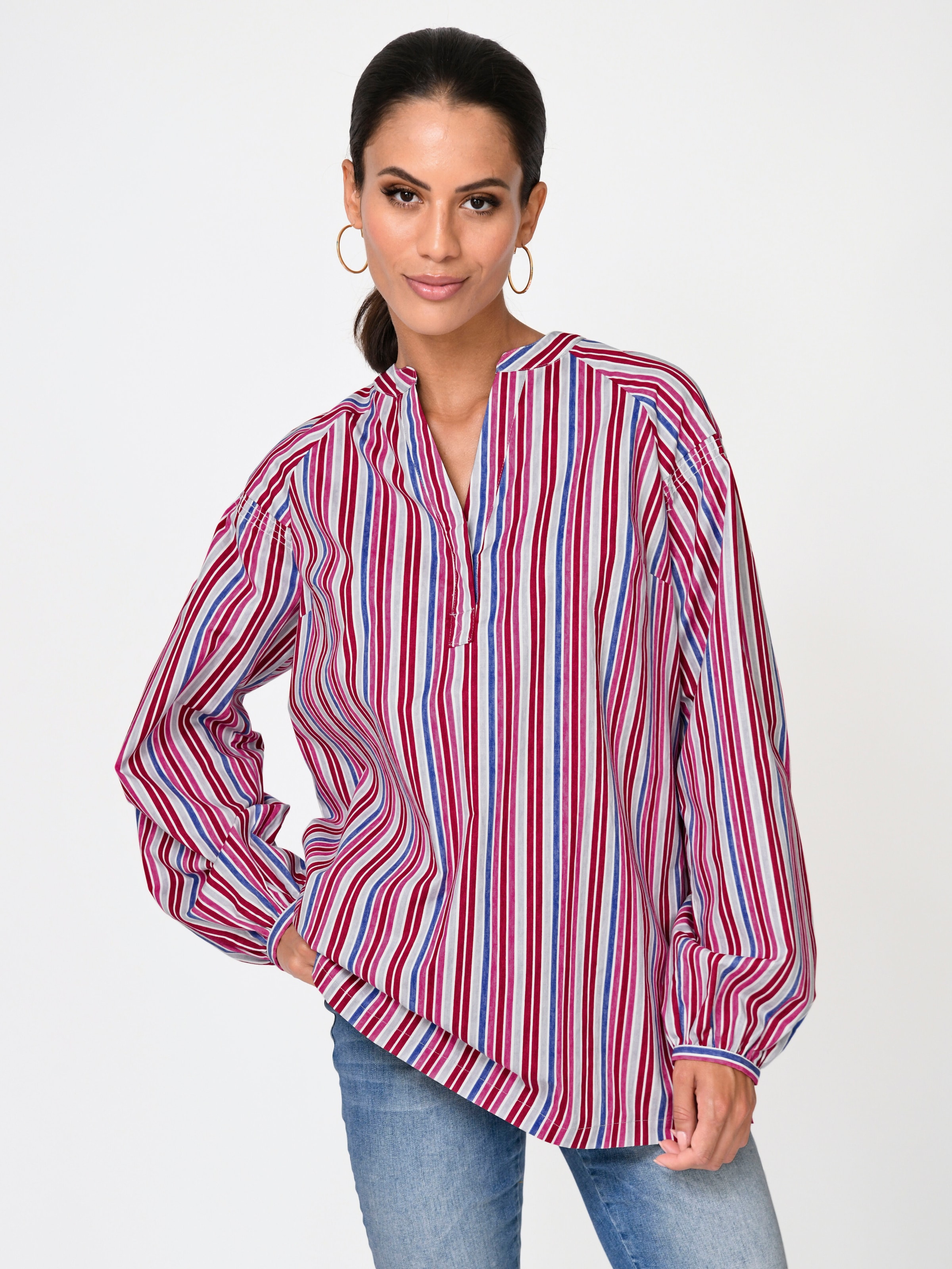 Bluse mit verschiedenfarbenen Streifen 3