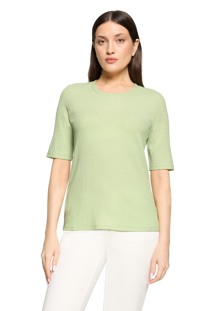 Basic-Shirt in strukturierter Stretch-Qualität