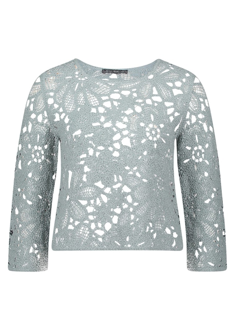 Pull crocheté avec motif floral
