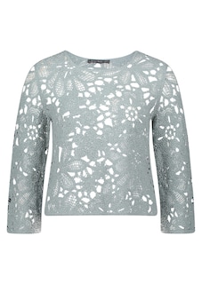 Häkelpullover mit Blütenmuster thumbnail 6