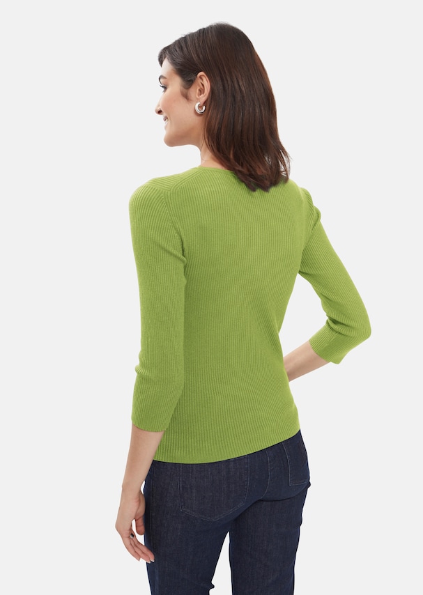 Ribbed jumper with 3/4 sleeves 1