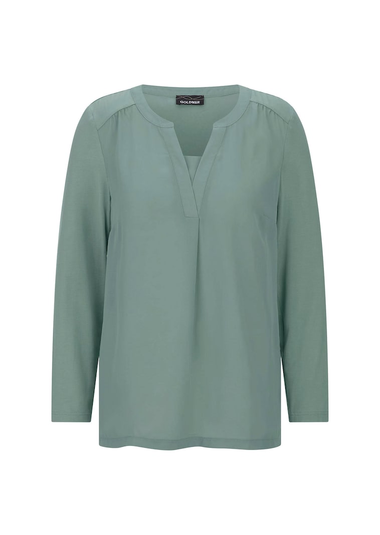 Blouseshirt met chiffon inzet