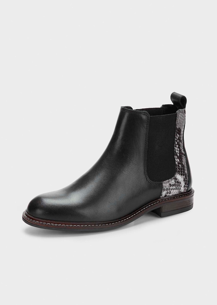 Chelsea Boots in Schlangen-Optik