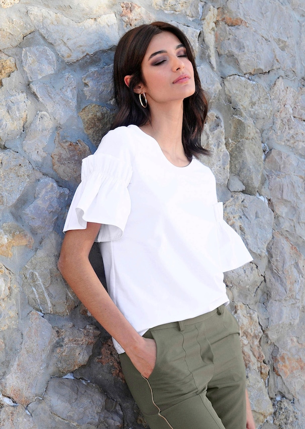 Shirt mit angesetztem Webärmel 1