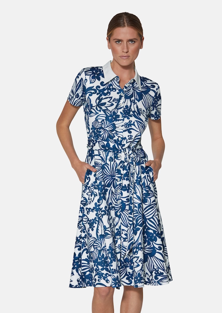 Polo dress with floral pattern