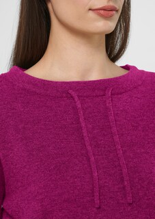 Round neck jumper with drawstring thumbnail 5