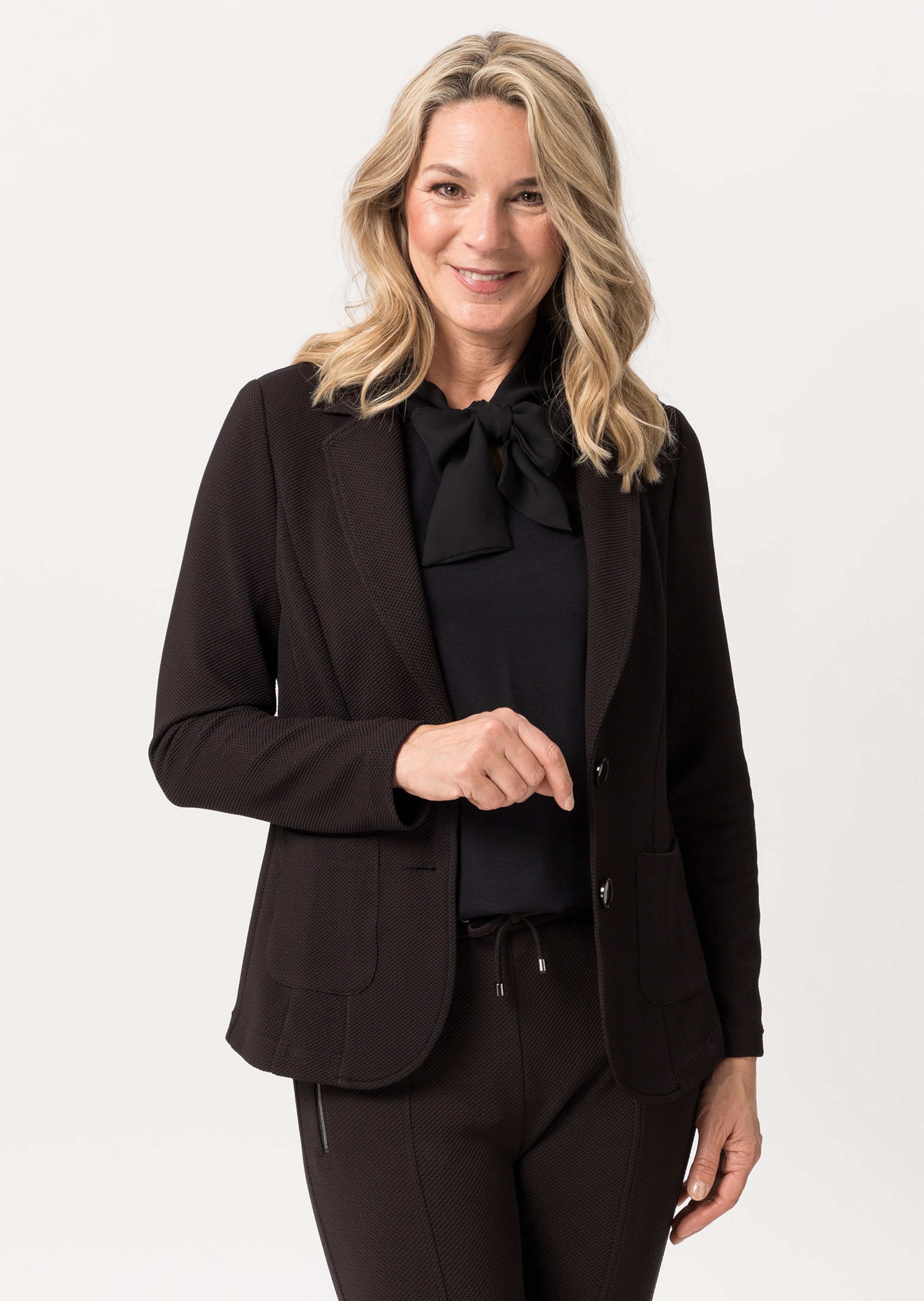 Jerseyblazer aus Strukturware mit Taschen