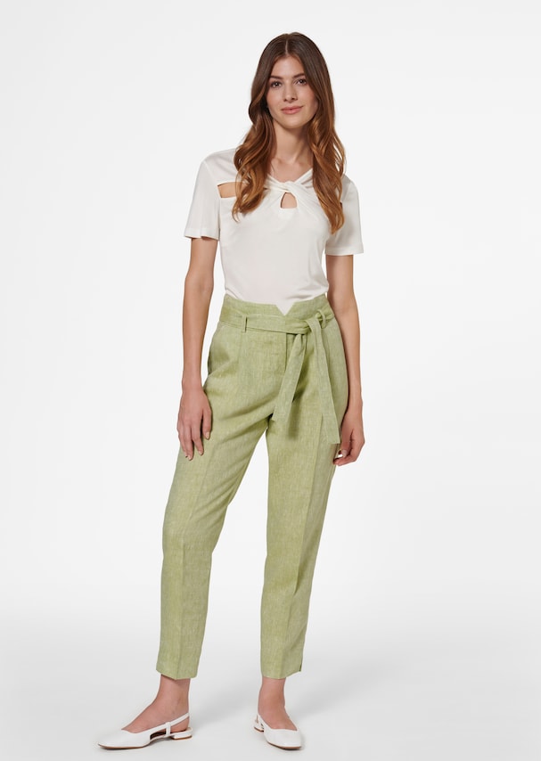 Linen trousers in highwaist style 1