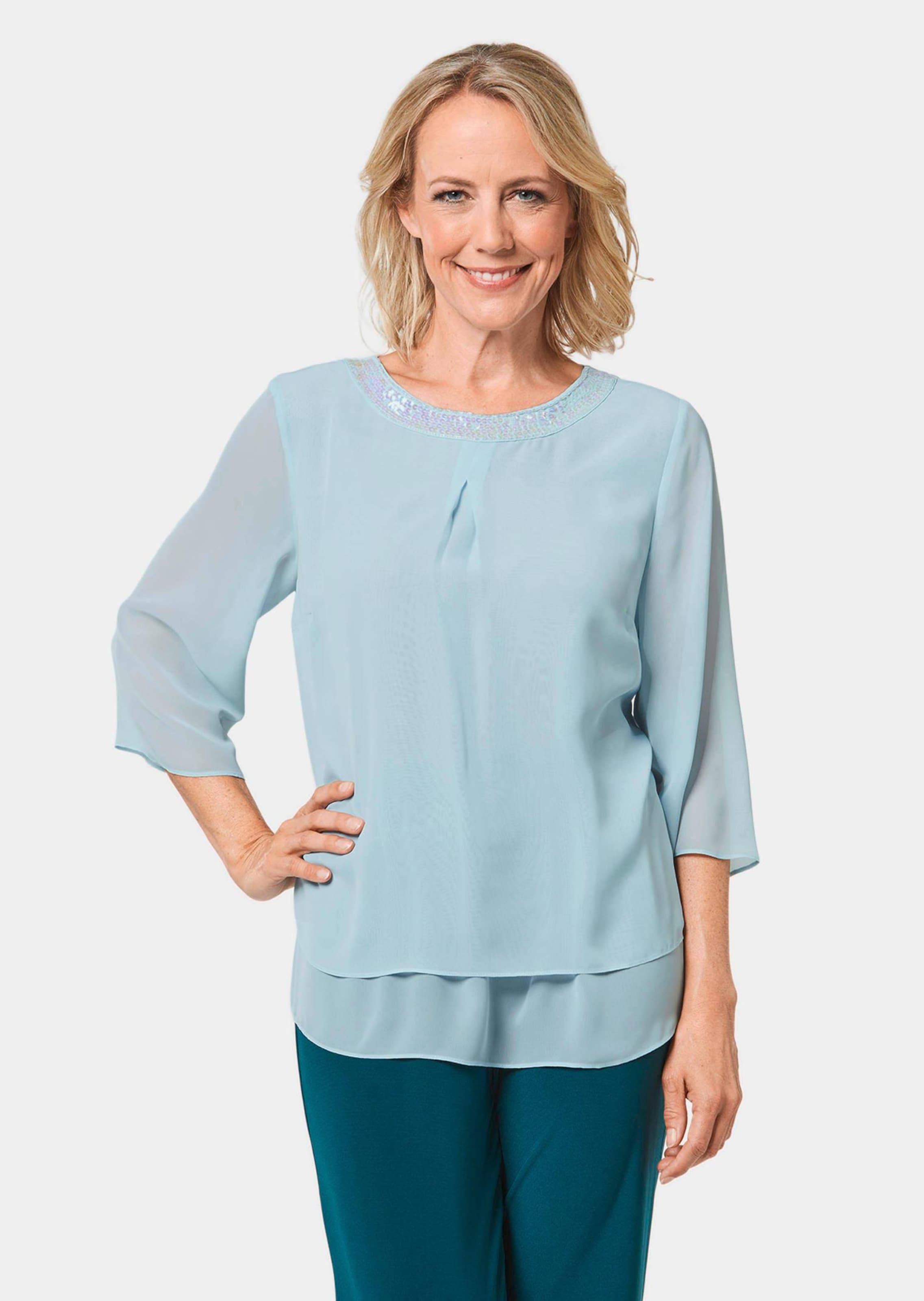 Luftige Chiffonbluse mit Pailletten