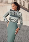 Glamorous slip blouse with stand-up collar thumbnail 6