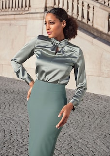 Glamorous slip blouse with stand-up collar thumbnail 6