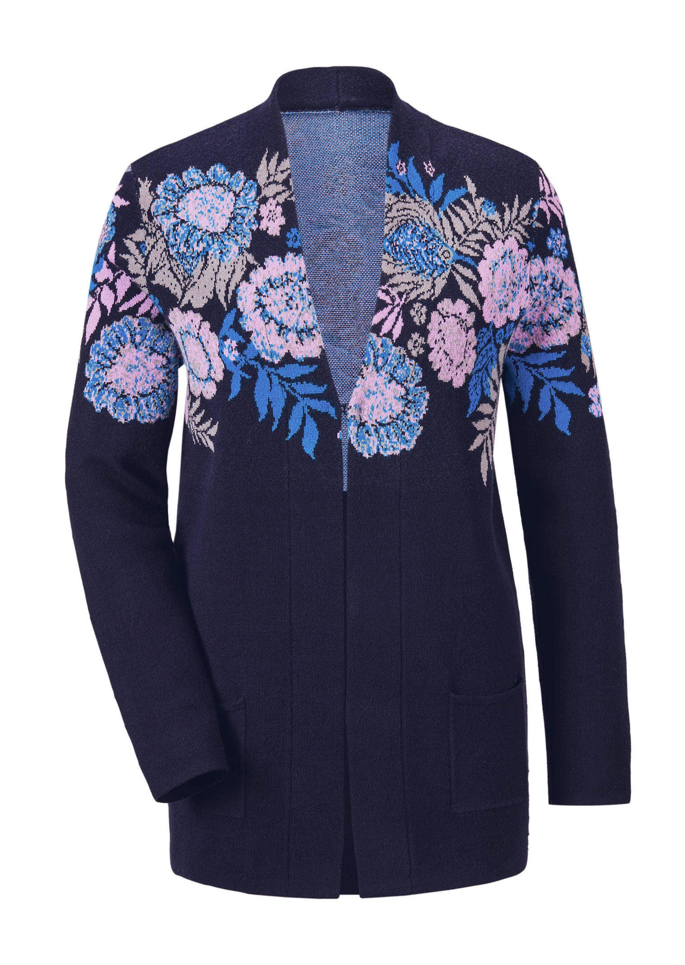 Strickjacke mit floralem Jacquardmuster