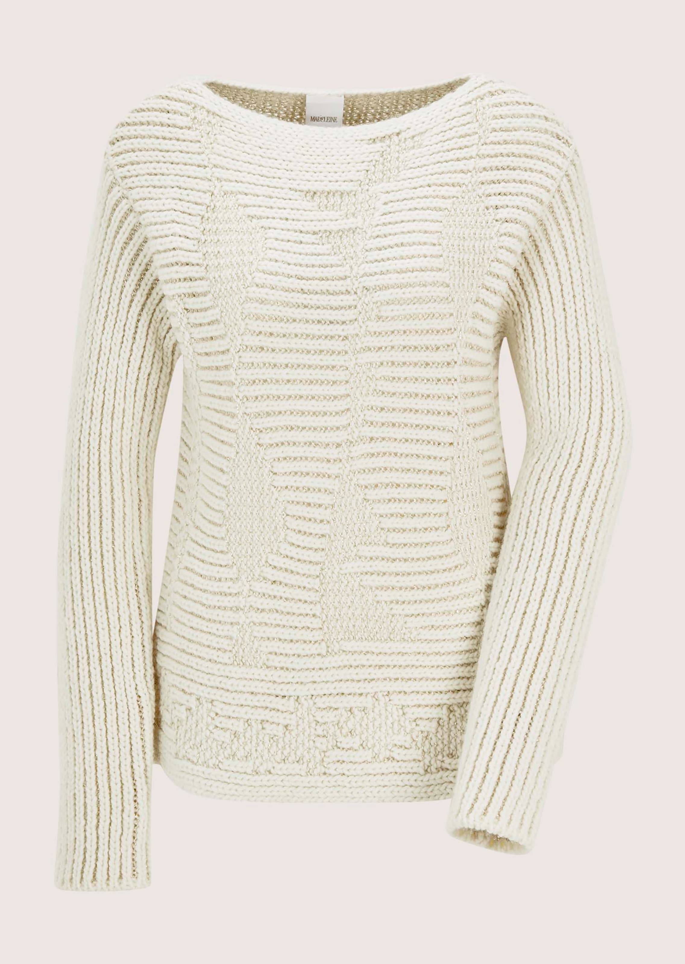 Strick-Pullover mit Struktur und Glanz-Akzenten