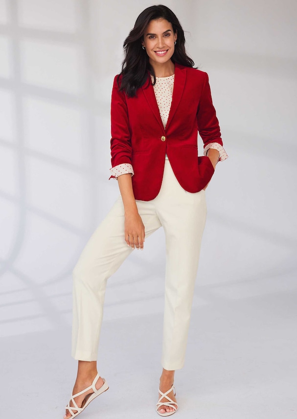 Tailored blazer made from high-quality cotton velvet