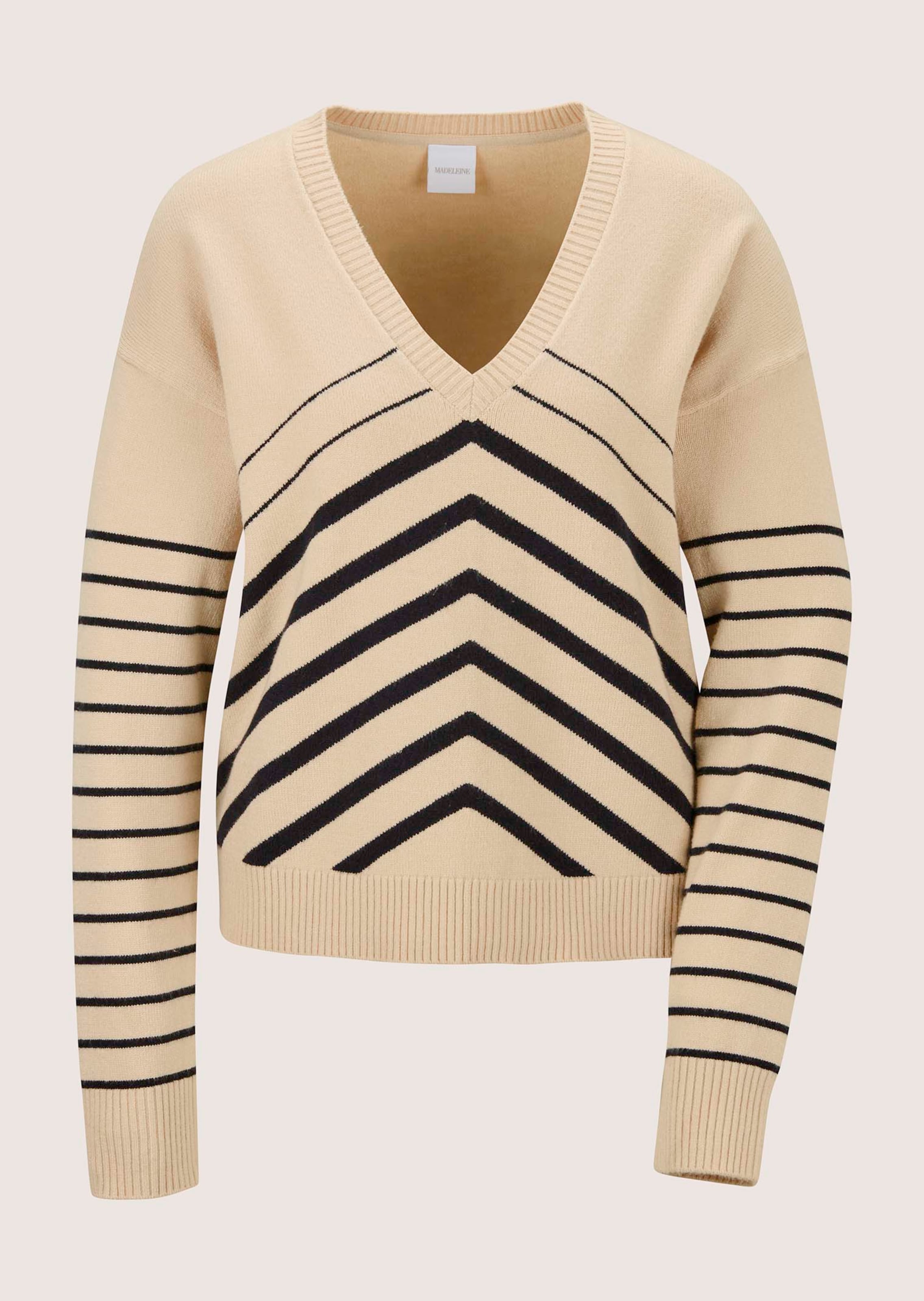 Sportiver Strickpullover mit Streifenmuster
