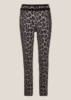 Leopard print trousers with zip pockets thumbnail 6