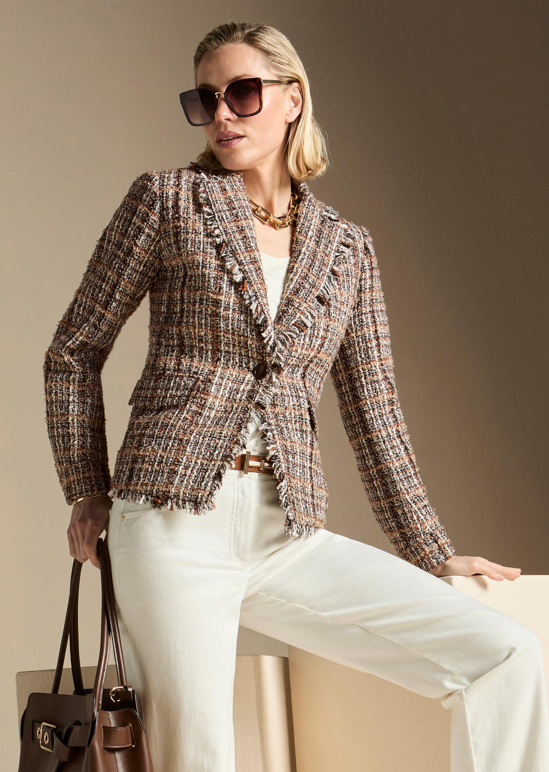 Tweedblazer im Multi-Colour-Look