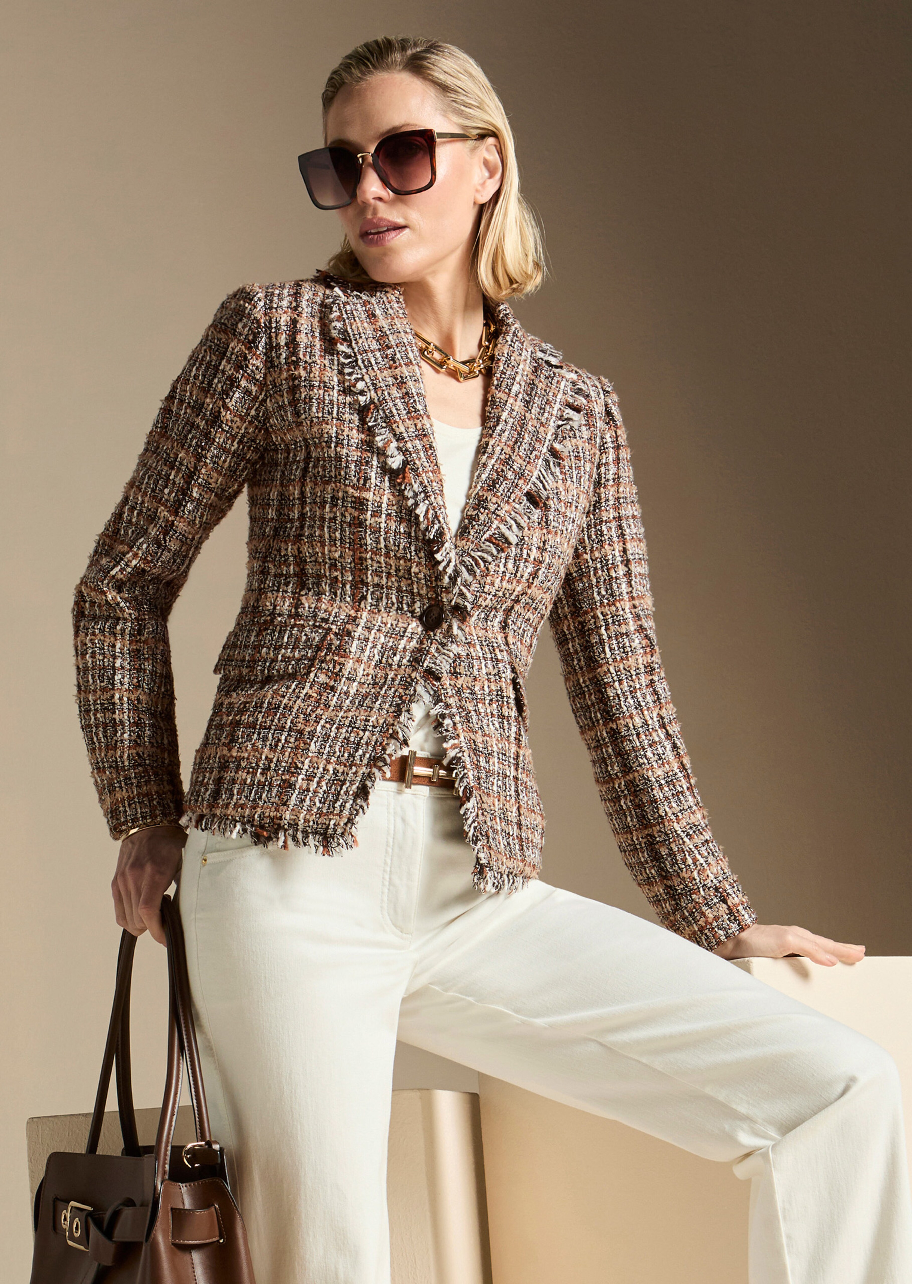 Tweedblazer im Multi-Colour-Look