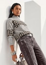 Jacquard-Sweatshirt mit Hahnentritt thumbnail 1