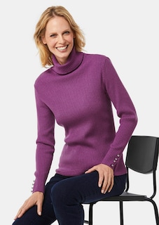 Eleganter Rollkragenpullover mit optischen Knöpfen thumbnail 4