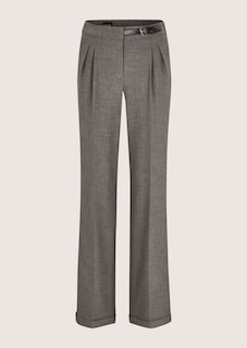 Wide-Leg-Hose mit Zierriegel in Lederoptik thumbnail 6