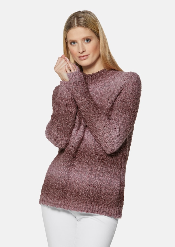 Stand-up collar jumper with sophisticated colour gradient