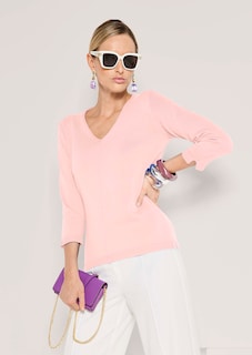 Baumwollpullover mit V-Ausschnitt thumbnail 4