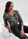 Jacquard-Pullover mit V-Ausschnitt thumbnail 1