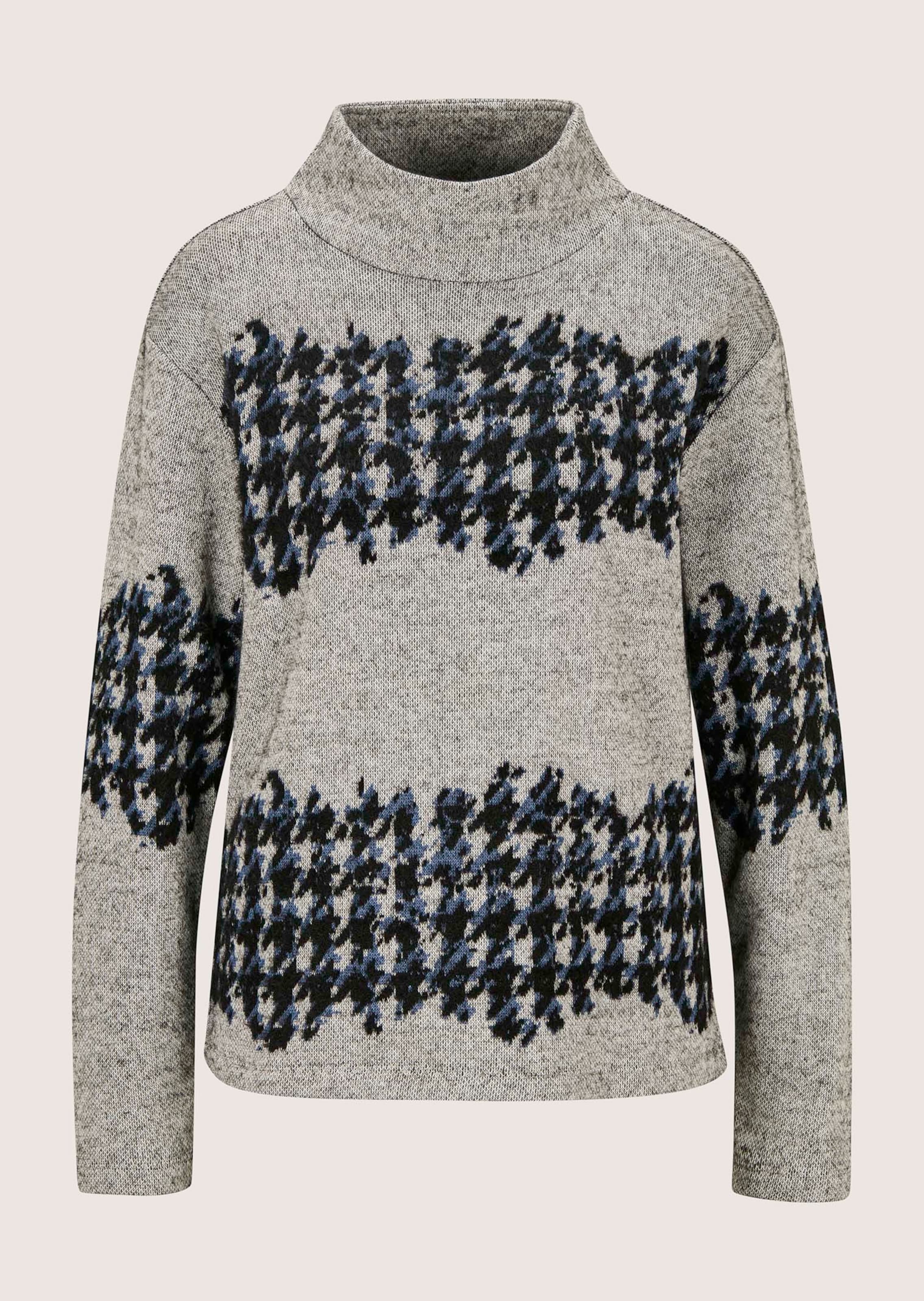 Jacquard-Sweatshirt mit Hahnentritt