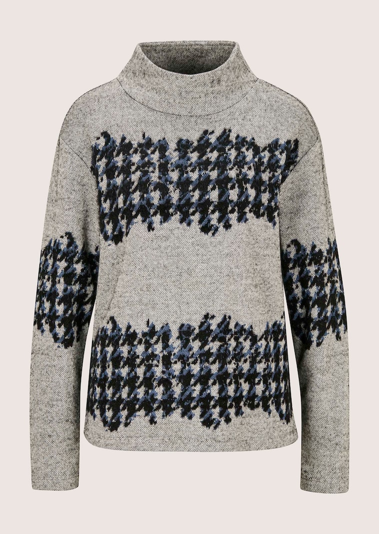 Jacquard-Sweatshirt mit Hahnentritt