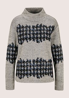 Jacquard sweatshirt met pied-de-poule thumbnail 6
