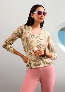 V-Pullover mit Floral-Print thumbnail 7