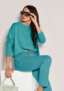 Kurzer Oversize-Pullover mit Kaschmir thumbnail 4