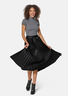 Pleated skirt in a subtle checked pattern thumbnail 2