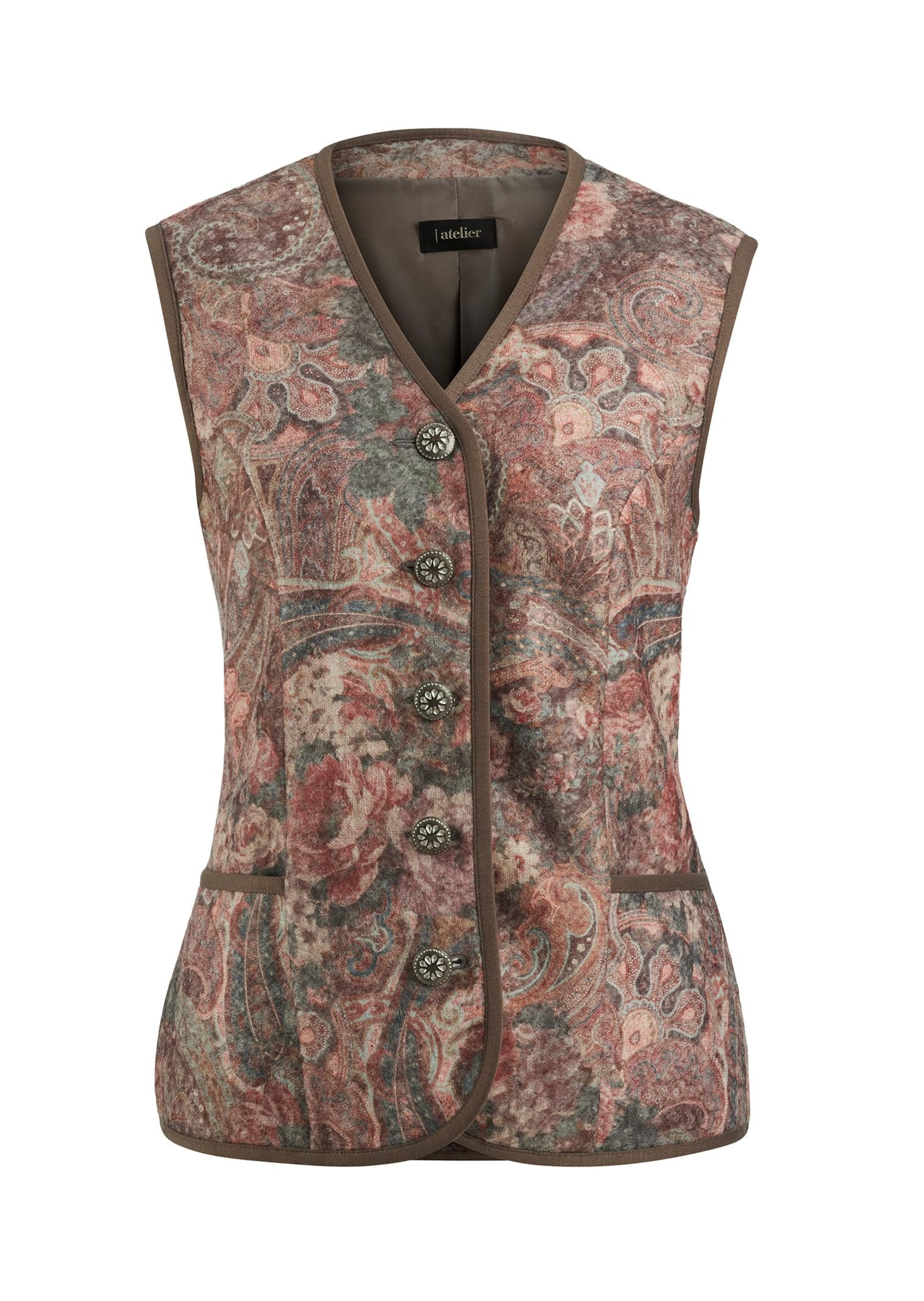 Gilet en tissu foulé - rosé / à motifs - Gr. 22 de Goldner Fashion
