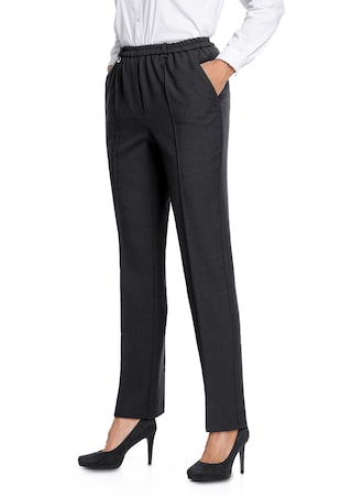 zwart Kreukarme broek Louisa met SilverFresh-bewerking en elastische tailleband