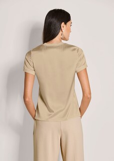 Blouse en soie avec empiècements en maille côtelée thumbnail 3