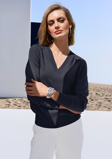 Kaschmirpullover mit V-Ausschnitt thumbnail 7